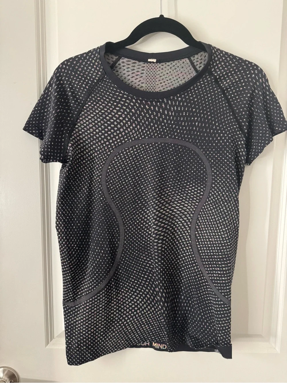 Lululemon Swiftly Tech Short Sleeve 2.0 in the Grid Warp Black / Neon Multi